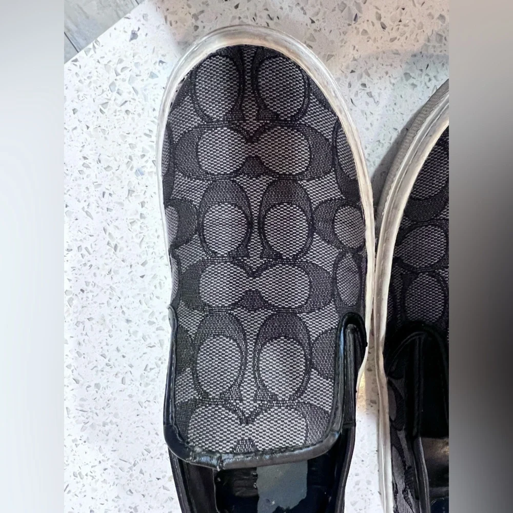 Coach Women’s Black Slip-On Trainers Sneakers GUC size 7.5 - Picture 9 of 14